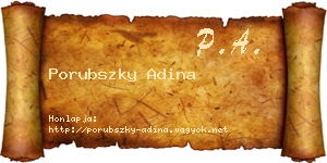 Porubszky Adina névjegykártya